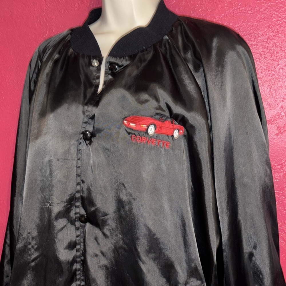 Vintage satin Corvette bomber jacket. Sz medium?